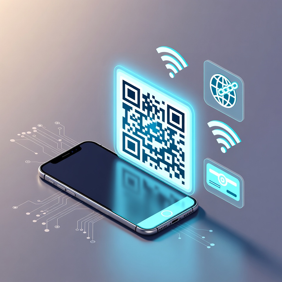 Professional custom QR code generator tool by ToolsHQ for creating high-quality QR codes for URLs, WiFi networks, and digital business cards.